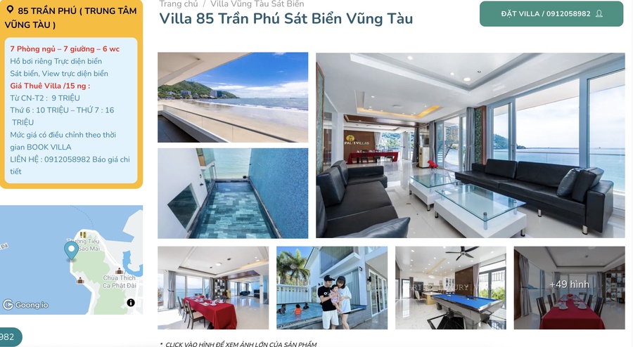 villa 85 Trần Phú Vũng Tàu sát biển