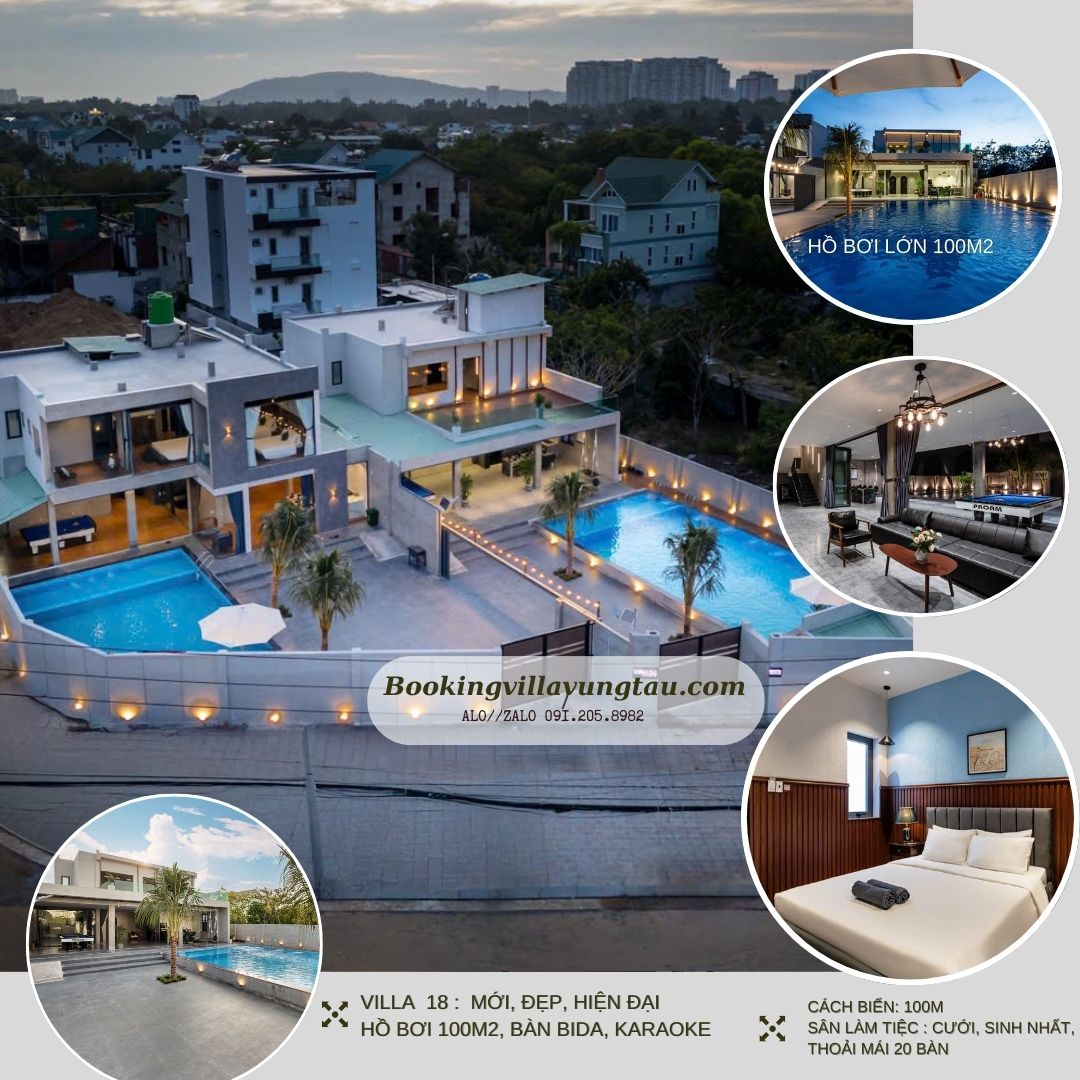 villa vũng tàu hồ bơi lớn 
